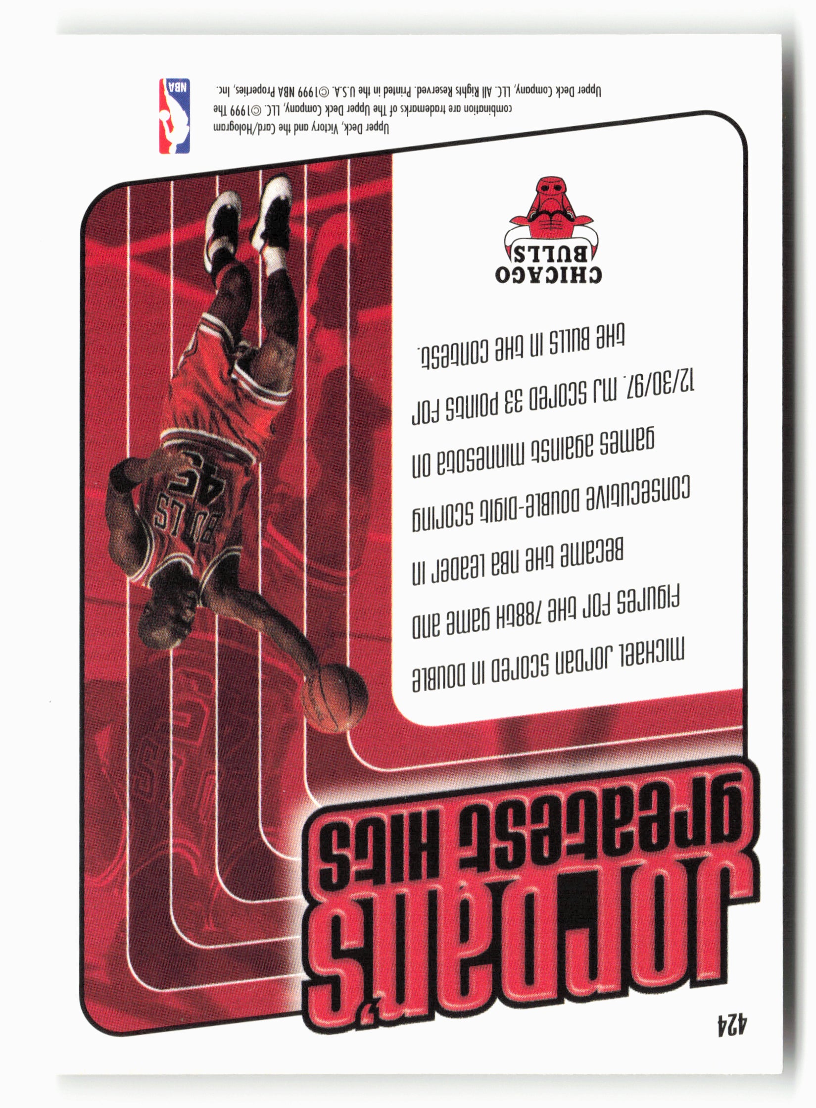 1999-00 Upper Deck Victory #424 Michael Jordan