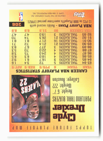 1993-94 Topps #206 Clyde Drexler