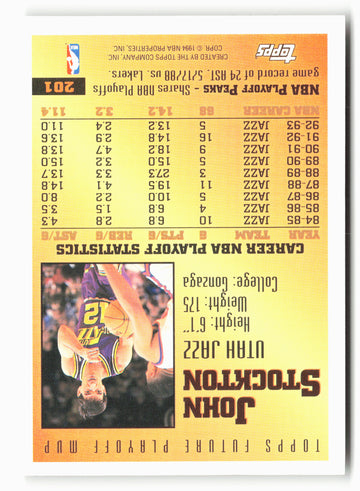 1993-94 Topps #201 John Stockton NM 2