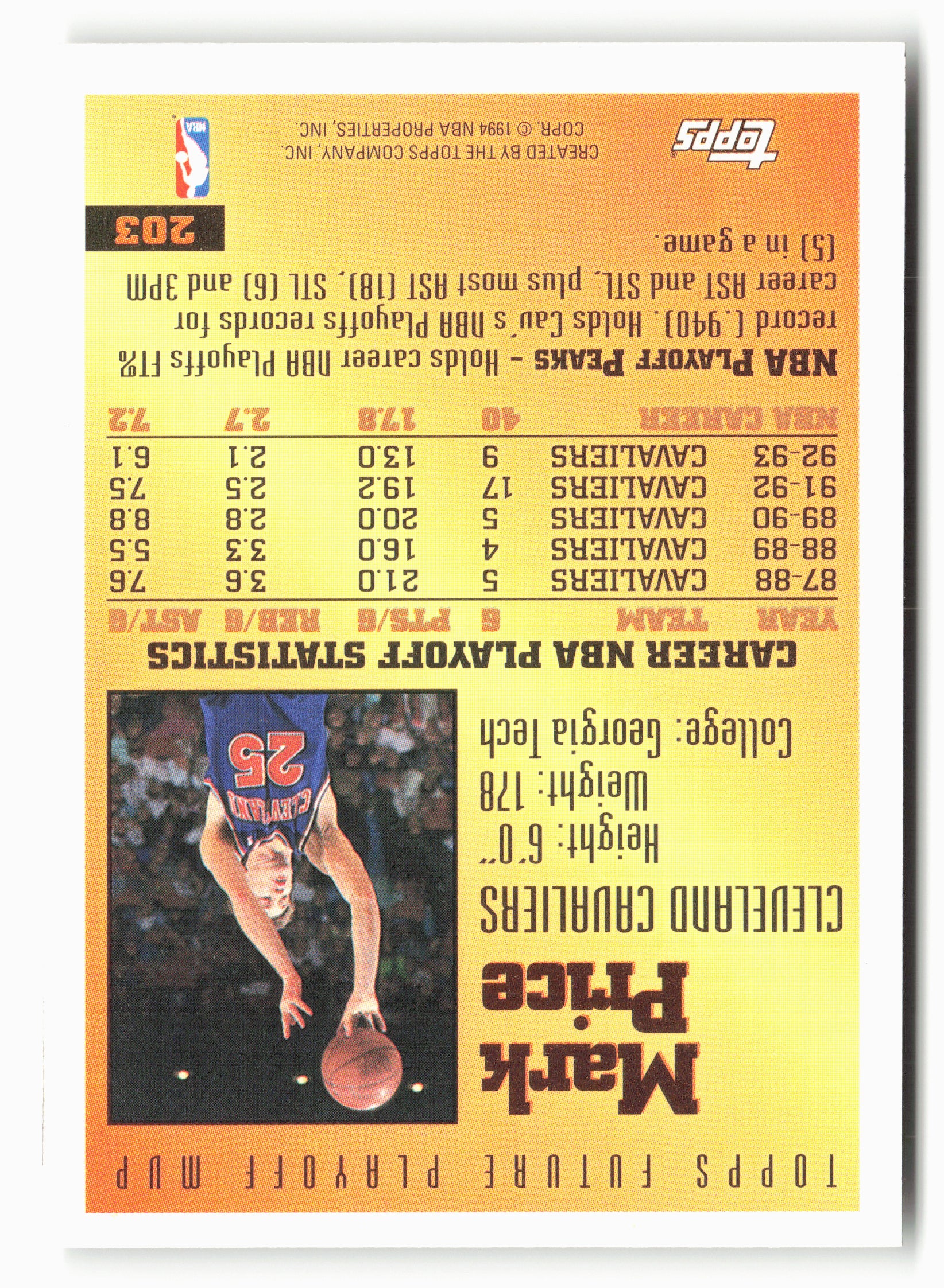 1993-94 Topps #203 Mark Price