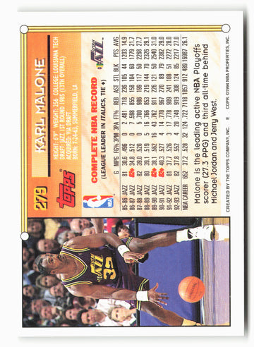 1993-94 Topps #279 Karl Malone NM 1