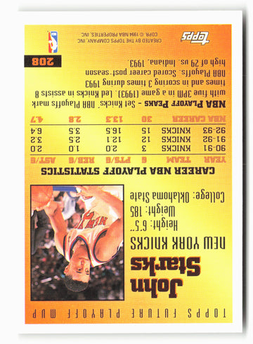 1993-94 Topps #208 John Starks NM 5