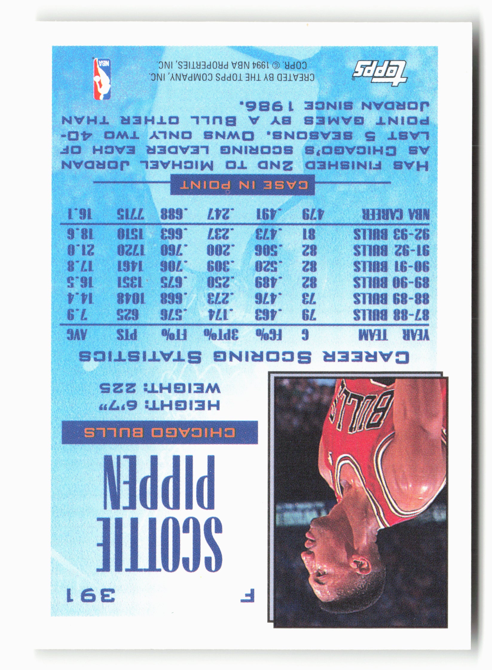1993-94 Topps #391 Scottie Pippen