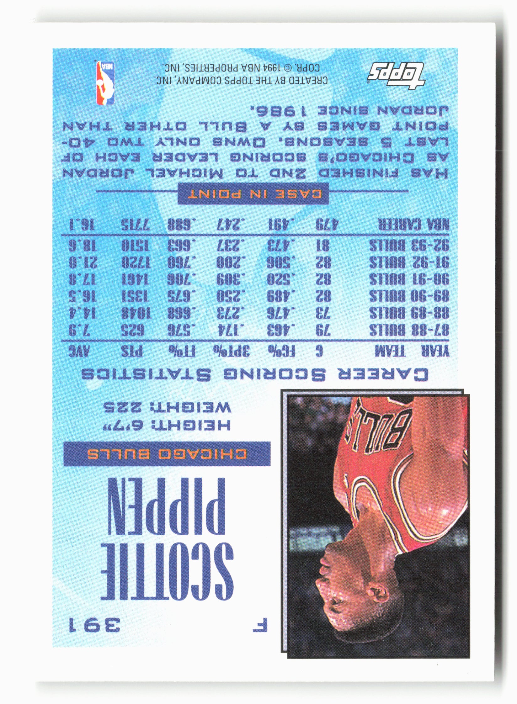 1993-94 Topps #391 Scottie Pippen NM