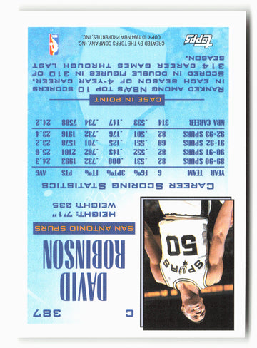 1993-94 Topps #387 David Robinson NM