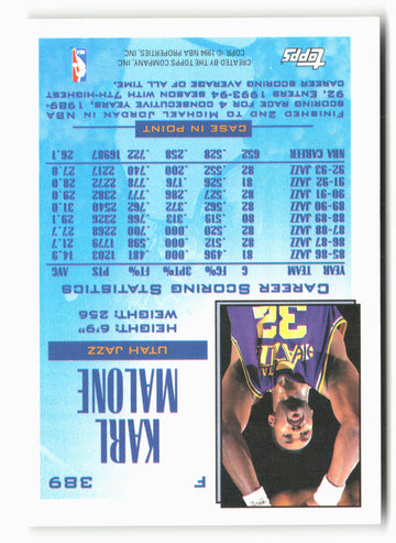 1993-94 Topps #389 Karl Malone NM 3