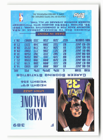 1993-94 Topps #389 Karl Malone NM 4