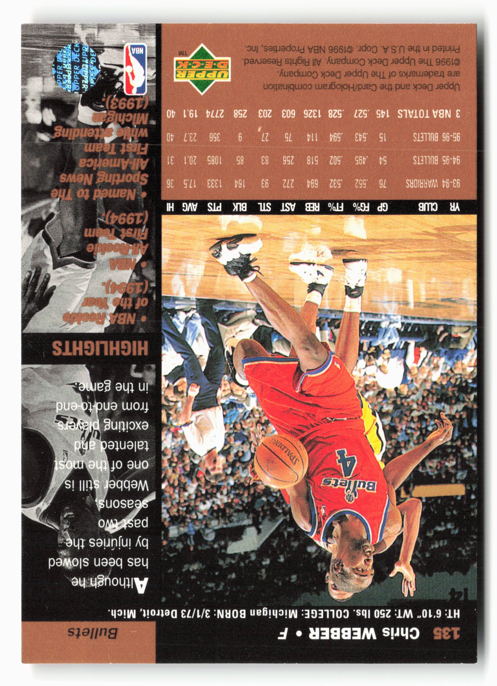 1996-97 Upper Deck #135 Chris Webber