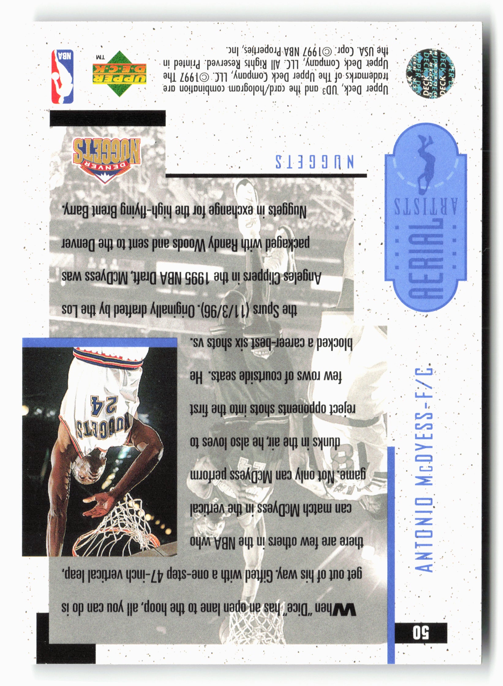 1996-97 Upper Deck UD3 #50 Antonio McDyess