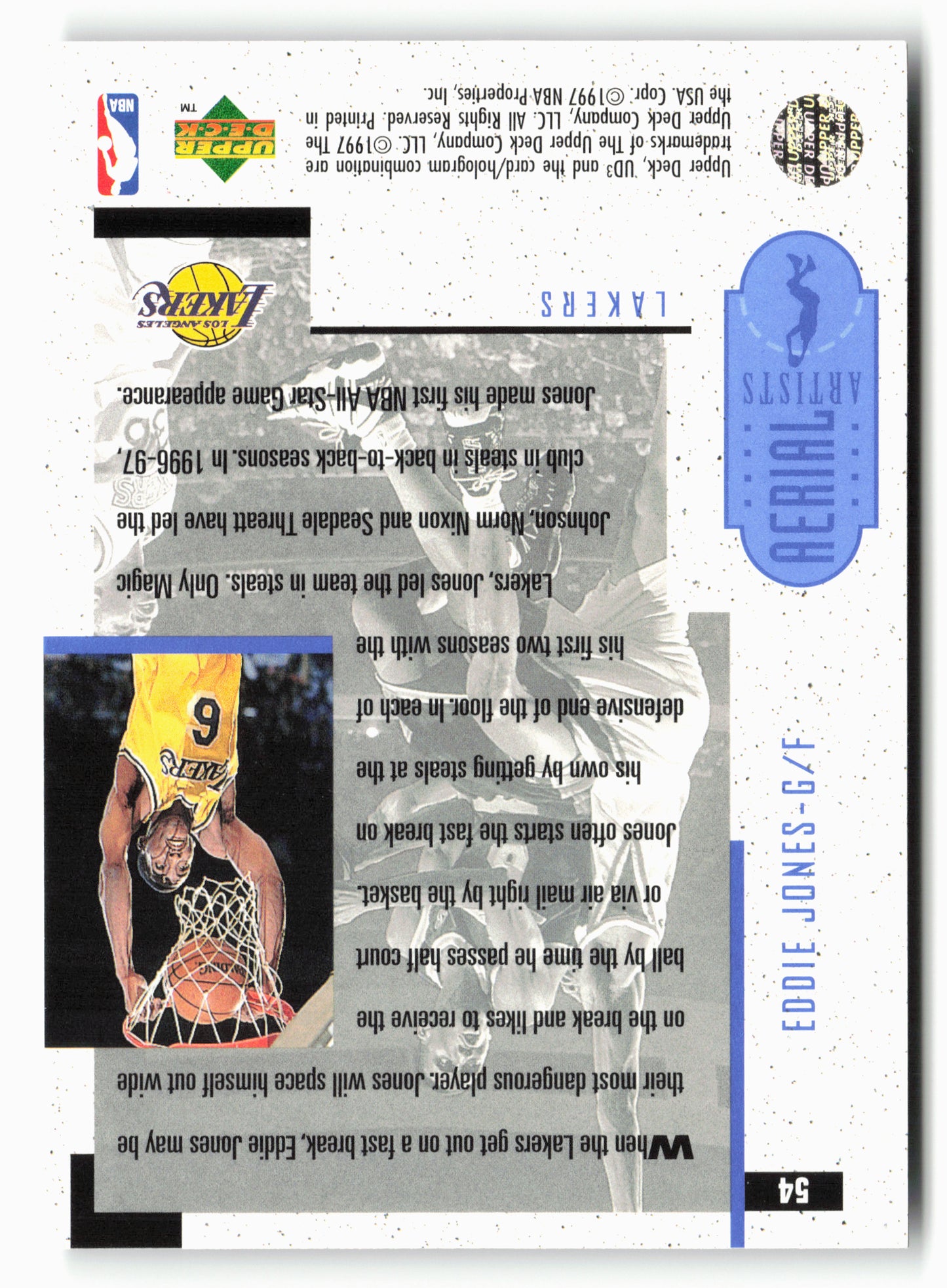 1996-97 Upper Deck UD3 #54 Eddie Jones