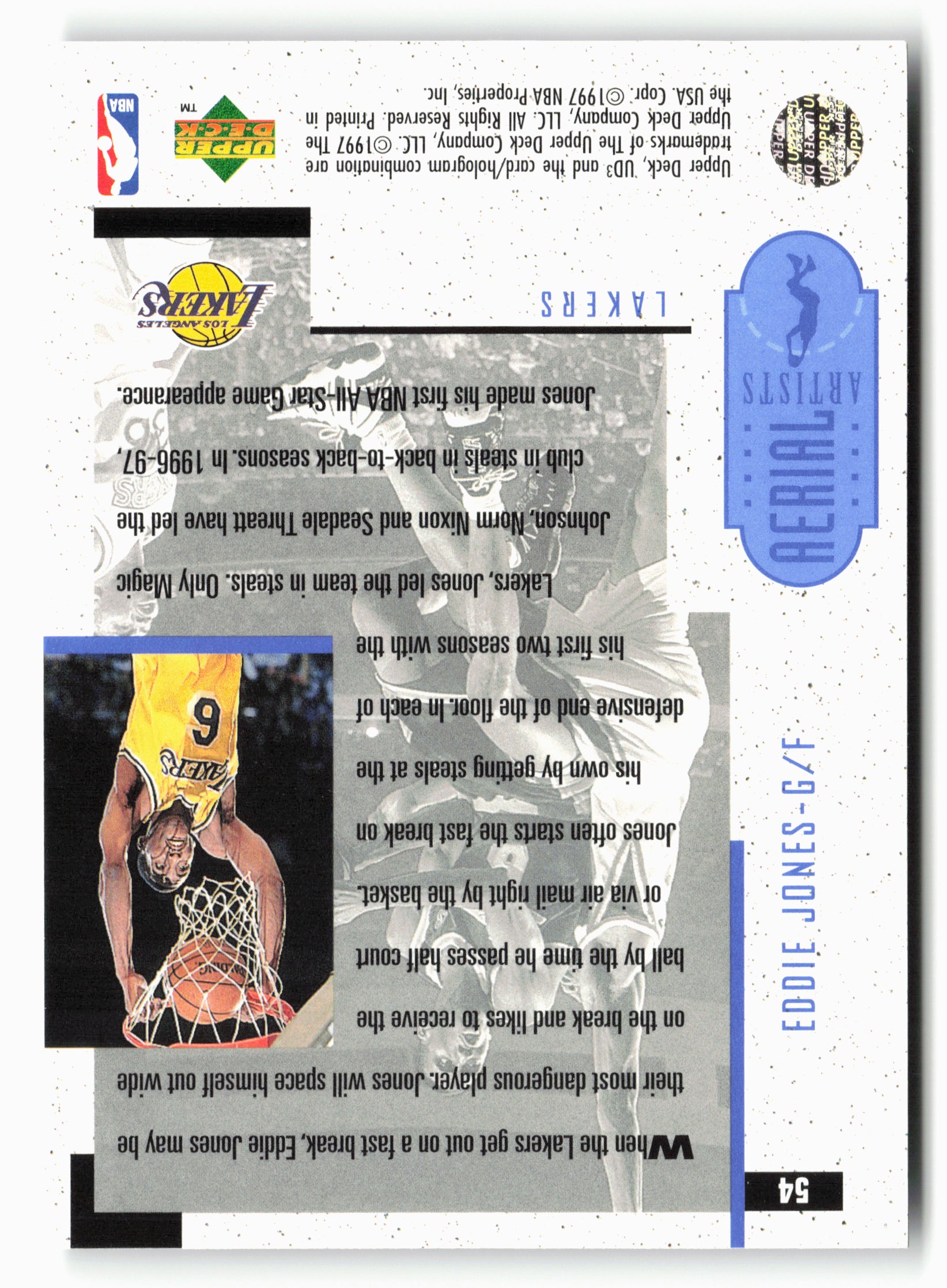 1996-97 Upper Deck UD3 #54 Eddie Jones