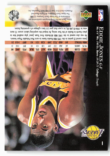 1995-96 Upper Deck #1 Eddie Jones Electric Court