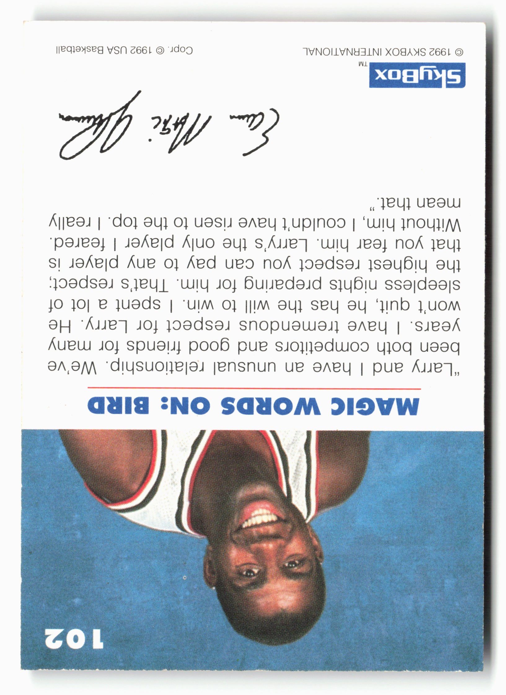 1992 SkyBox USA #102 Magic on Bird
