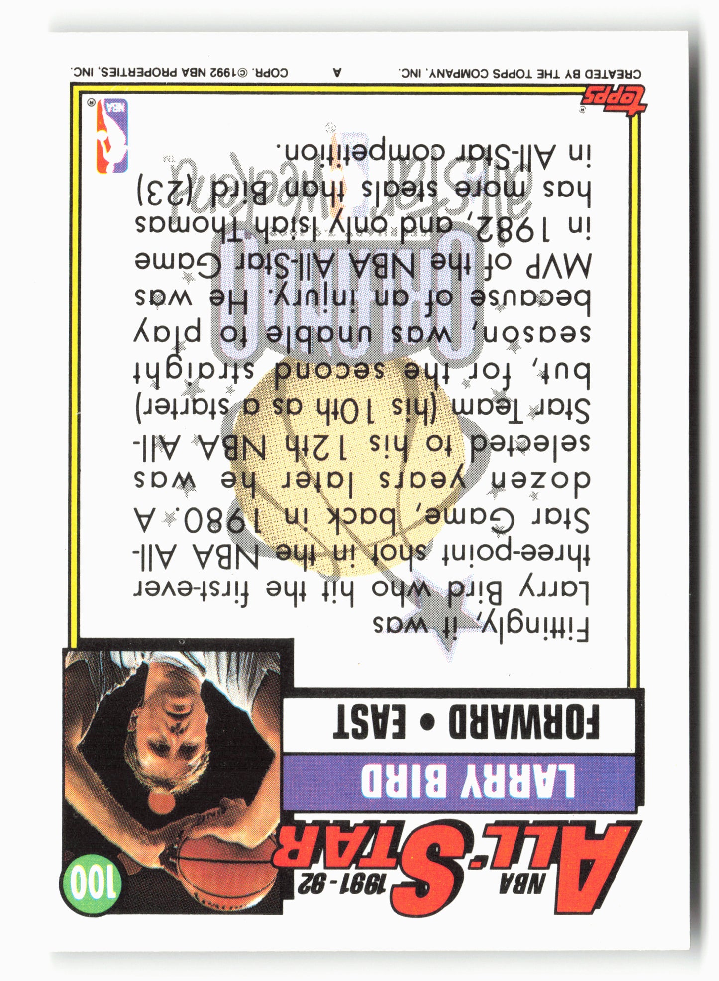 1992-93 Topps #100 Larry Bird