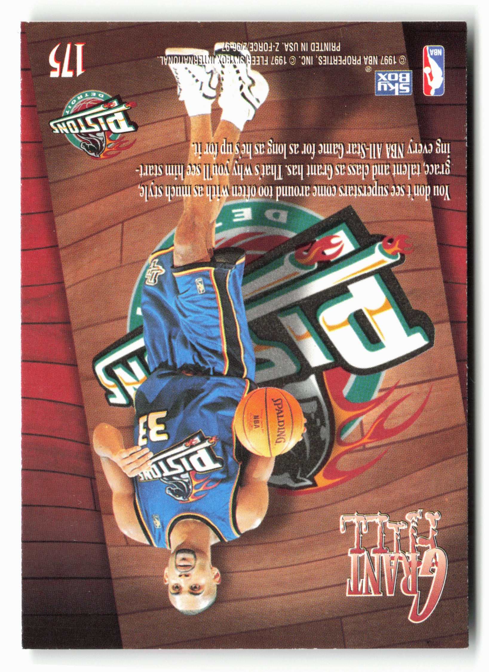 1996-97 SkyBox Z-Force #175 Grant Hill