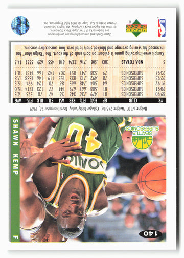 1994-95 Collector's Choice #140 Shawn Kemp Silver Signature