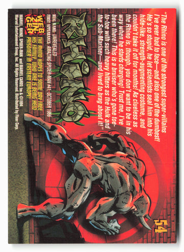 
1994 Fleer The Amazing Spider-Man #54 Rhino