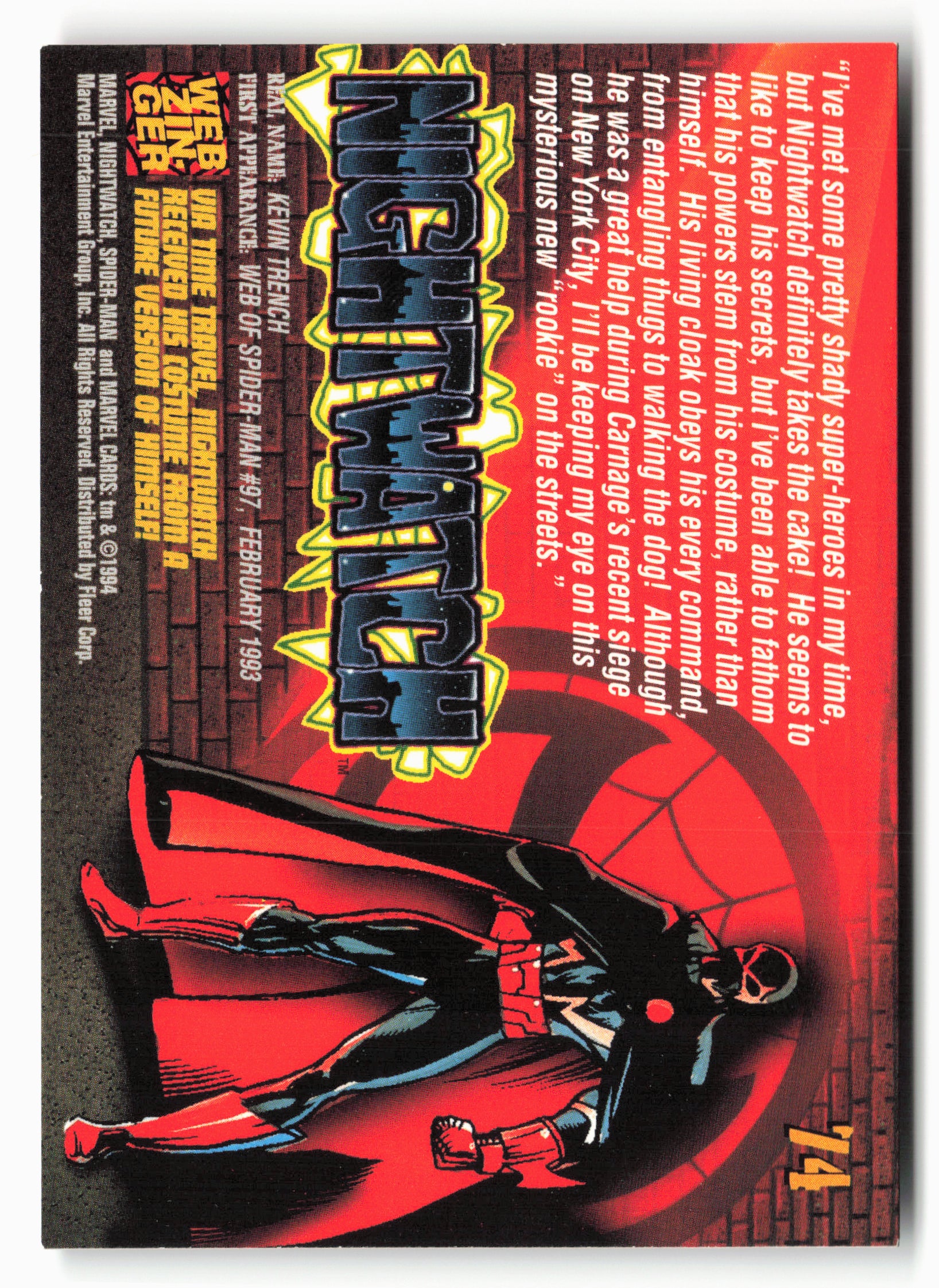 1994 Fleer The Amazing Spider-Man #74 Nightwatch