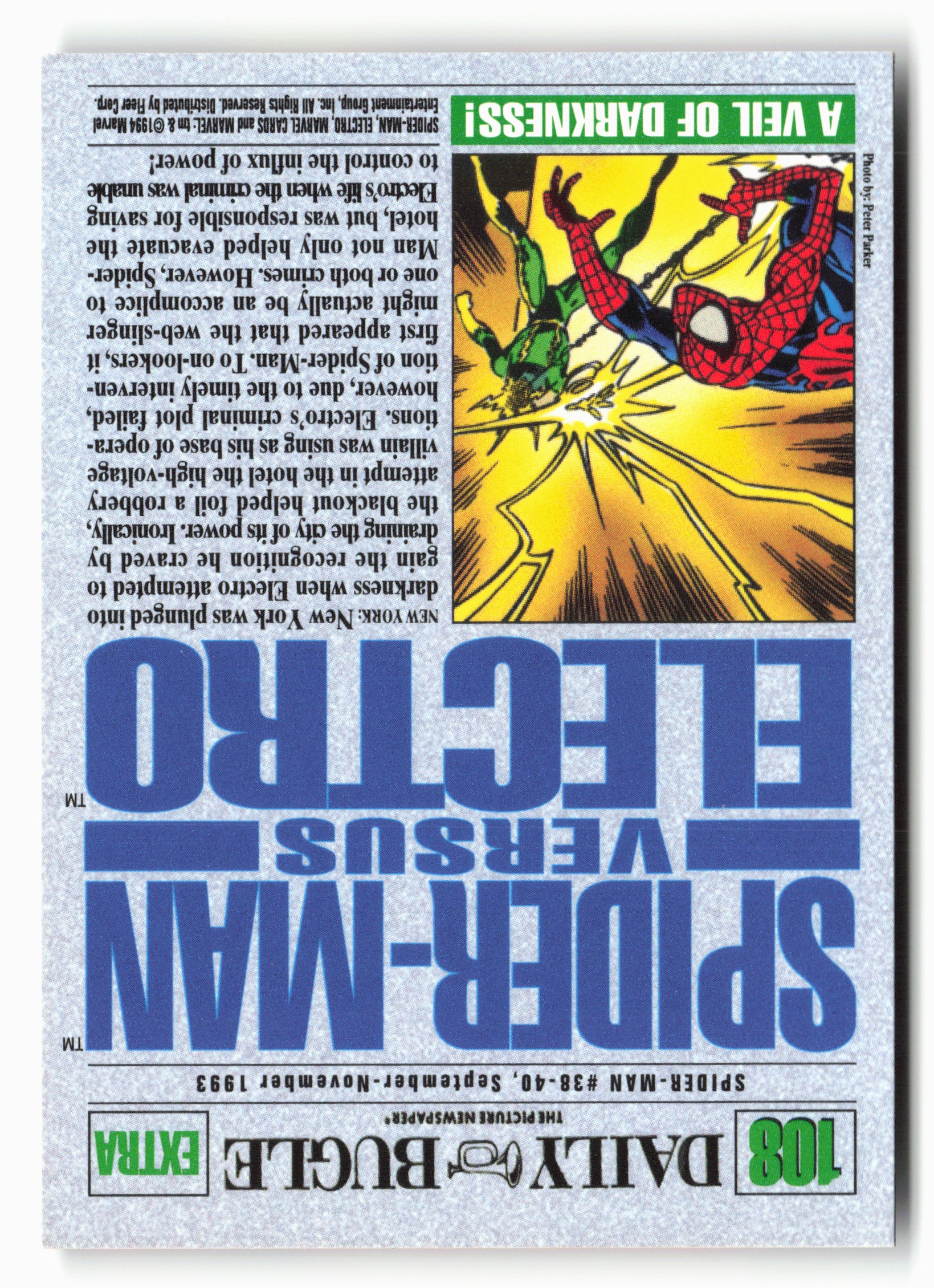 1994 Fleer The Amazing Spider-Man #108 Spider-Man vs. Electro