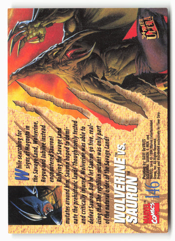 
1994 Ultra X-Men #NNO Wolverine vs. Sauron Men - Ultra-Print