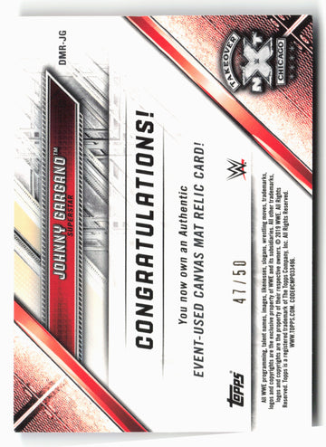 2019 Topps WWE RAW #DMR-JG Johnny Gargano Mat Relics Blue