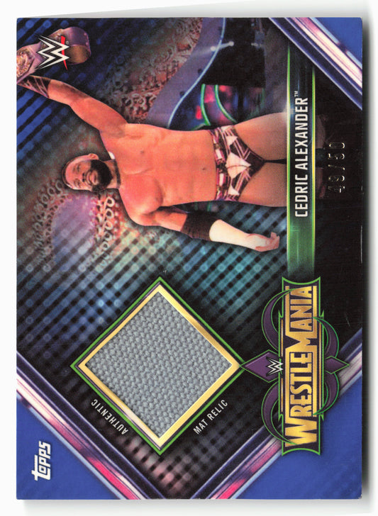 2019 Topps WWE Road to Wrestlemania #MR-CA Cedric Alexander Mat Relics Blue