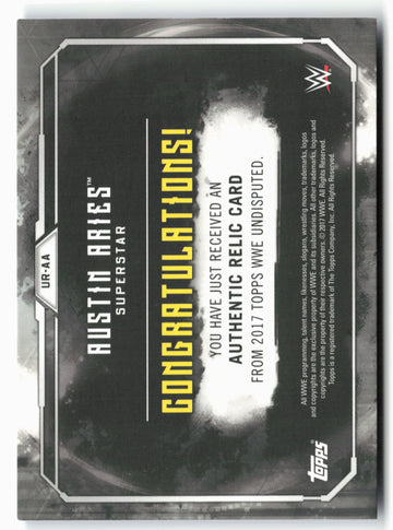 2017 Topps WWE Undisputed #UR-AA Austin Aries Relics