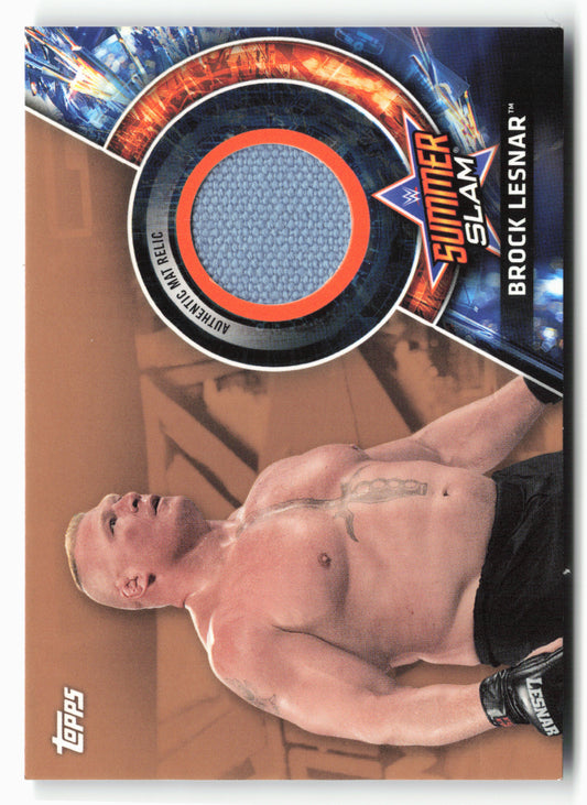 2018 Topps WWE #SMR-BL Brock Lesnar SummerSlam 2017 Mat Relics Bronze