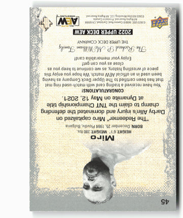 2022 Upper Deck AEW #45 Miro Mat Relics