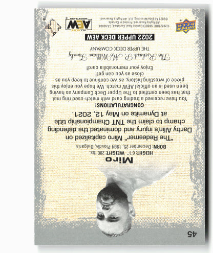 2022 Upper Deck AEW #45 Miro Mat Relics