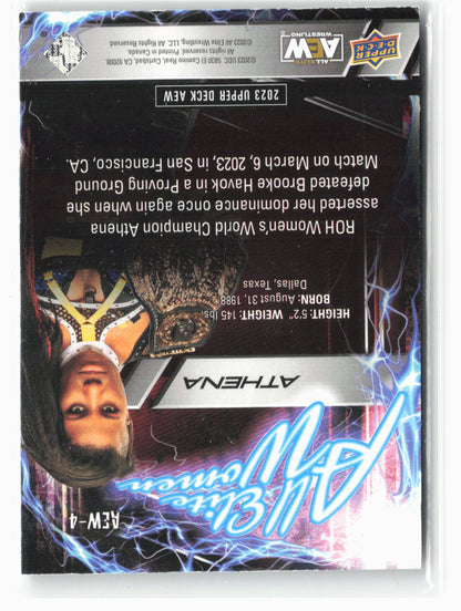 2023 Upper Deck AEW #AEW-4 Athena All Elite Women Silver Foil