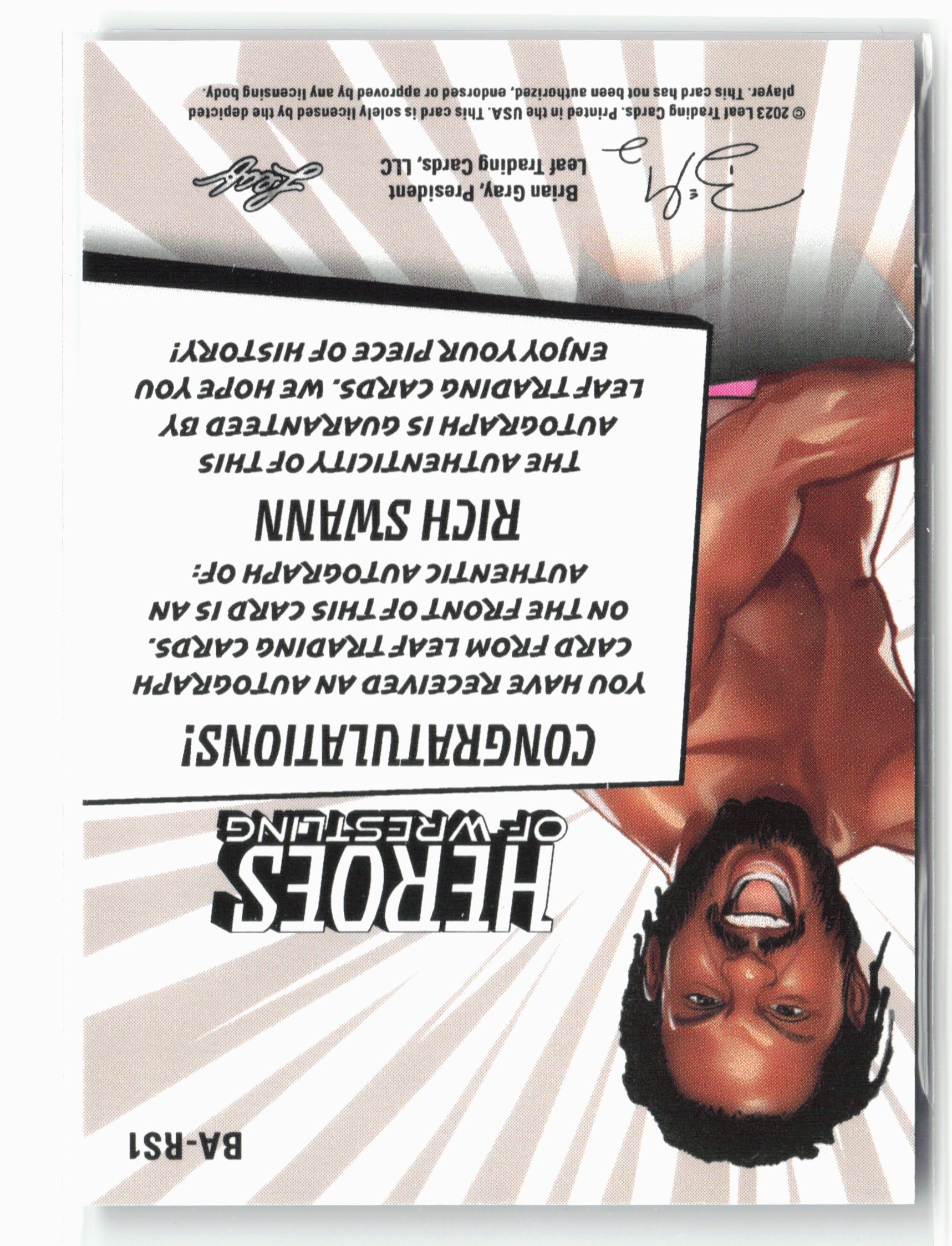 2023 Leaf Heroes of Wrestling #BA-RS1 Rich Swann Autographs Blue