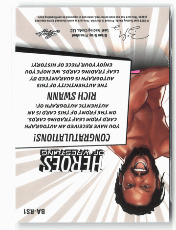 2023 Leaf Heroes of Wrestling #BA-RS1 Rich Swann Autographs Blue