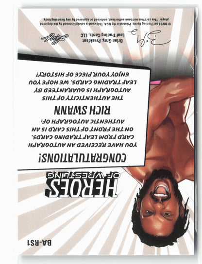 2023 Leaf Heroes of Wrestling #BA-RS1 Rich Swann Autographs Blue