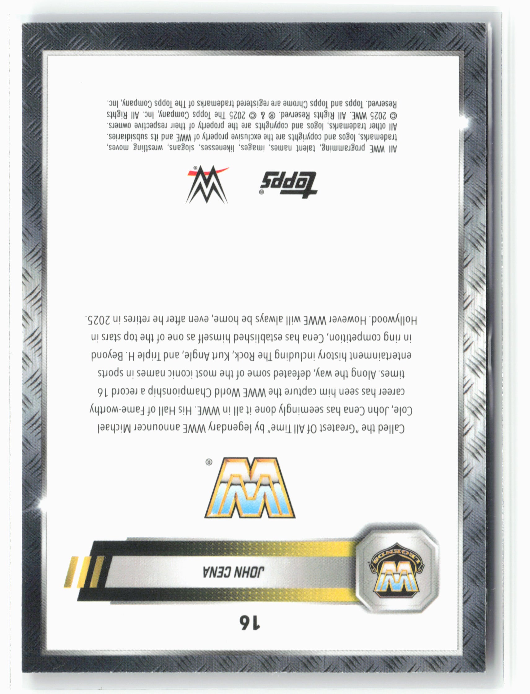 2025 Topps Chrome WWE #16 John Cena Red, White, & Blue Refractor
