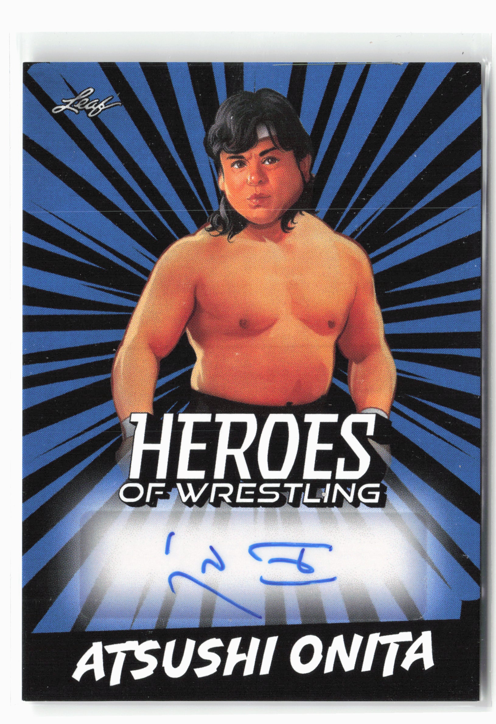 2023 Leaf Heroes of Wrestling #BA-AO1 Atsushi Onita Autographs Blue