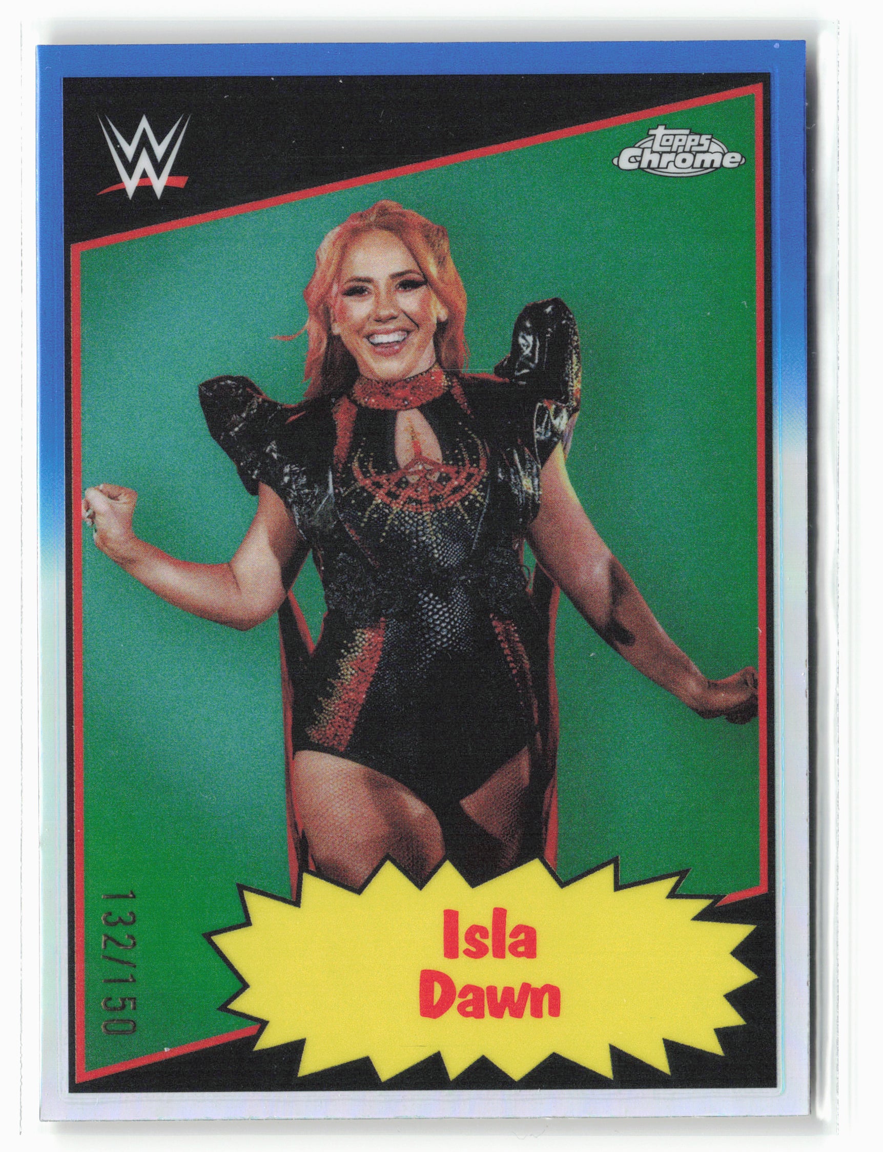 2025 Topps Chrome WWE #85TC-ID Isla Dawn 1985 Topps Current Blue Refractor