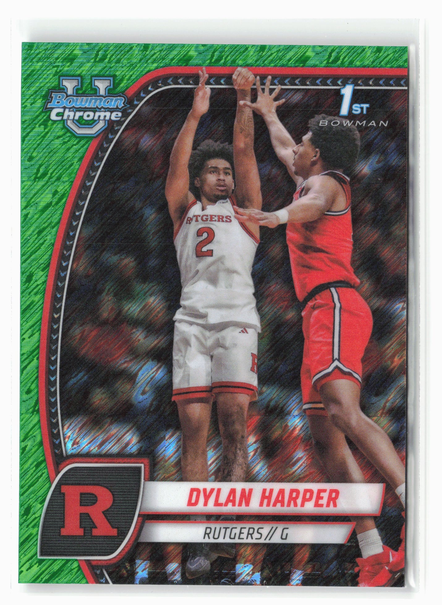 2024-25 Bowman University Chrome #22 Dylan Harper Green Shimmer Refractor