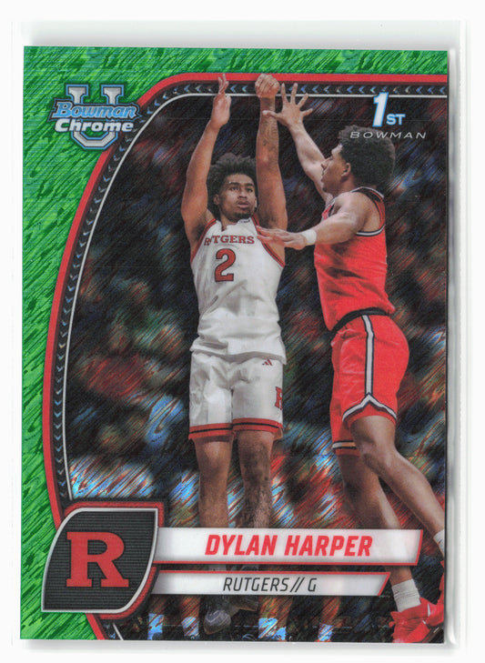 2024-25 Bowman University Chrome #22 Dylan Harper Green Shimmer Refractor