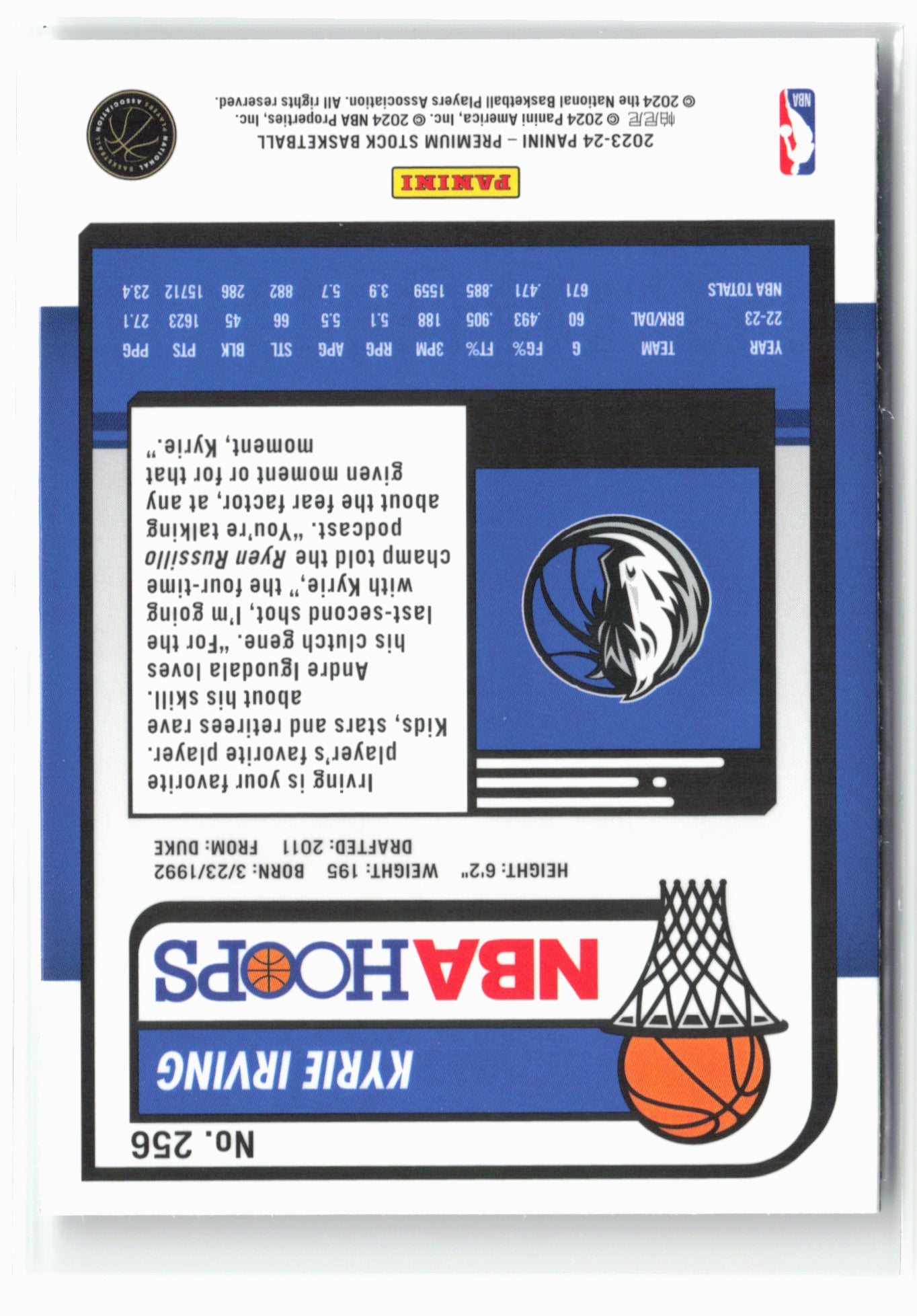 2023-24 Panini Premium Stock #256 Kyrie Irving NM