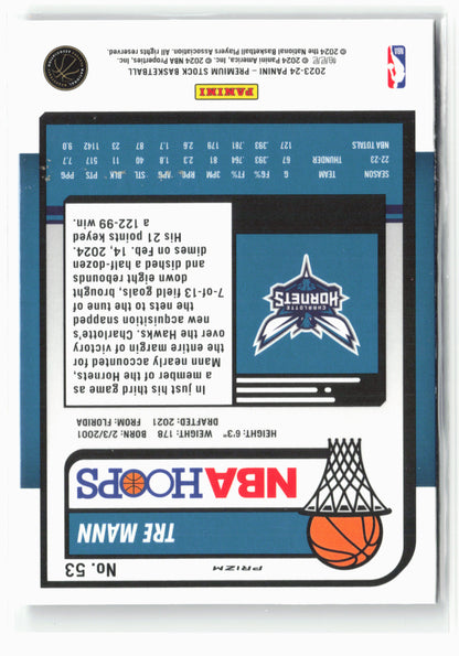 2023-24 Panini Premium Stock #53 Tre Mann Ice Prizm NM