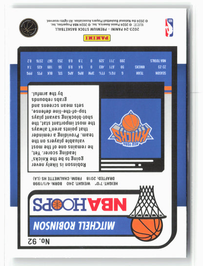 2023-24 Panini Premium Stock #92 Mitchell Robinson NM
