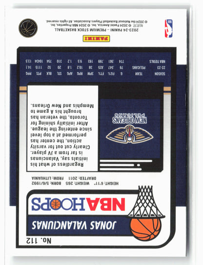 2023-24 Panini Premium Stock #112 Jonas Valanciunas NM