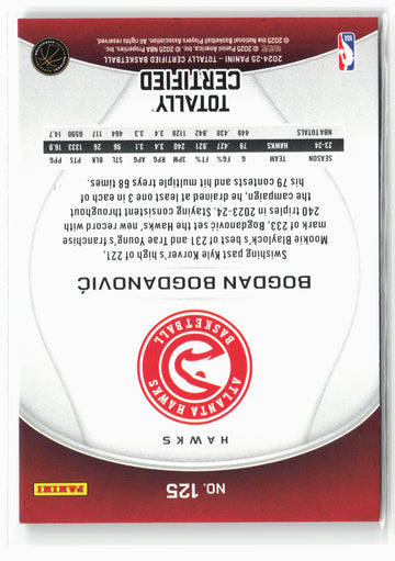 2024-25 Panini Totally Certified #125 Bogdan Bogdanovic