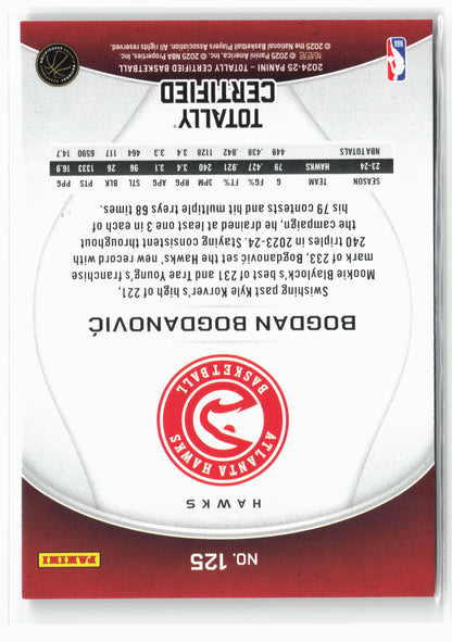 2024-25 Panini Totally Certified #125 Bogdan Bogdanovic