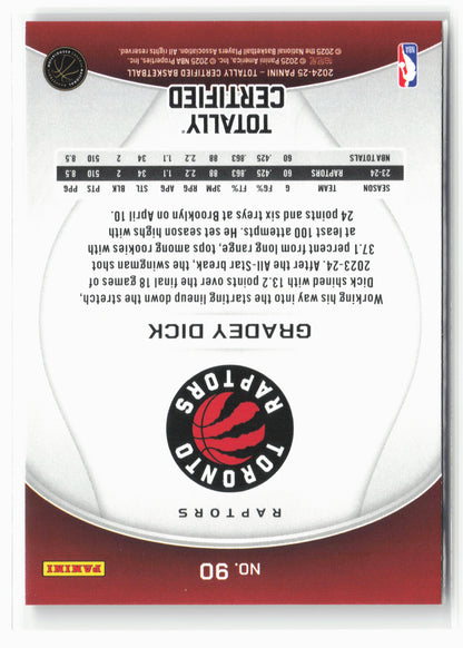 2024-25 Panini Totally Certified #90 Gradey Dick