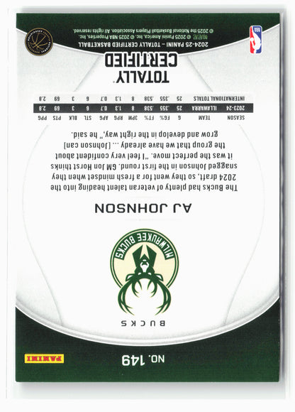 2024-25 Panini Totally Certified #149 AJ Johnson