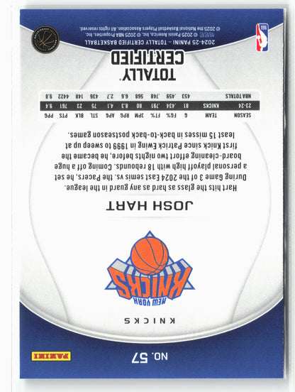 2024-25 Panini Totally Certified #57 Josh Hart