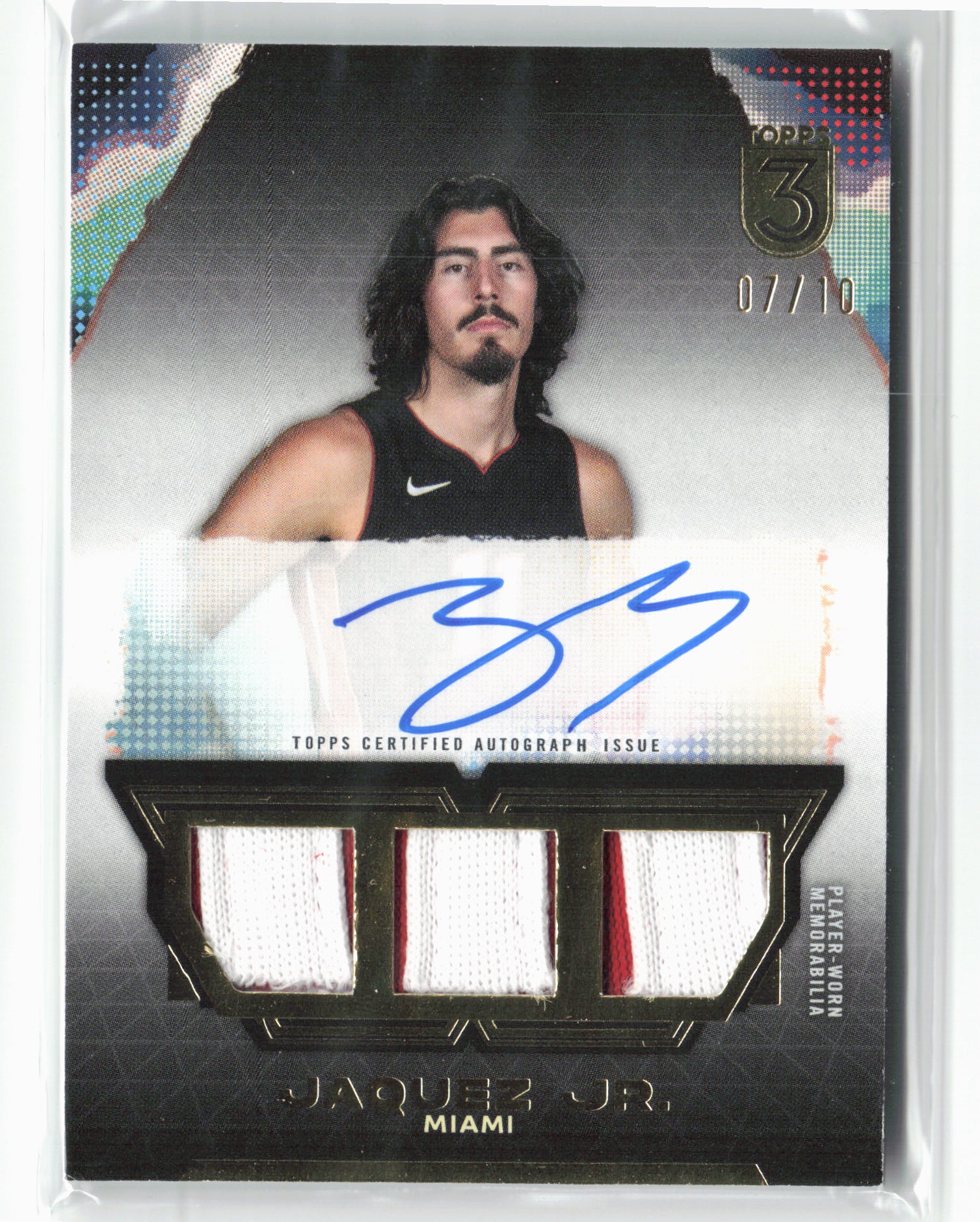 2023-24 Topps 3 Basketball TRA-JJ Jaime Jaquez Jr Relic Auto #/10
