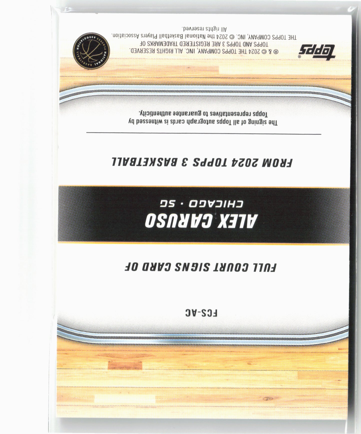 2023-24 Topps 3 Basketball FCS-AC Alex Caruso Court Signs #/25